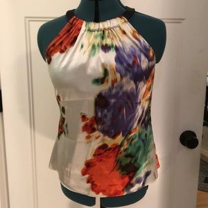 Elie Tahari sleeveless watercolor blouse.